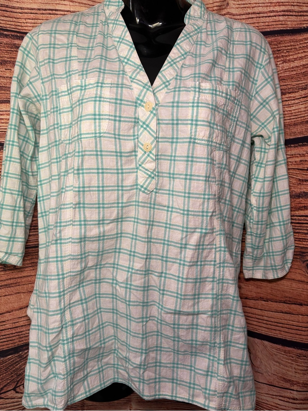 Columbia Mint Green Plaid Women's Tunic